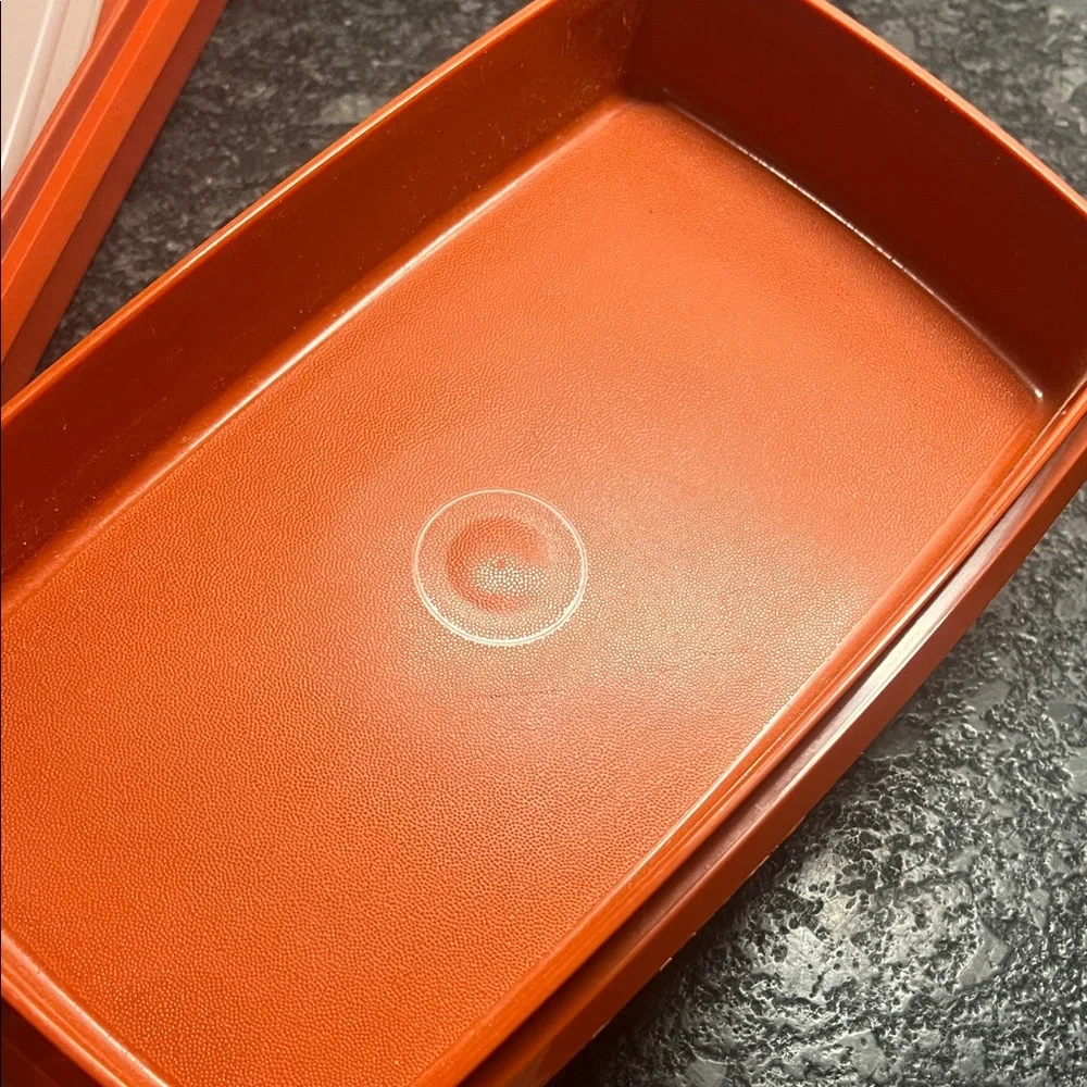 Tupperware Red and White Storage Set